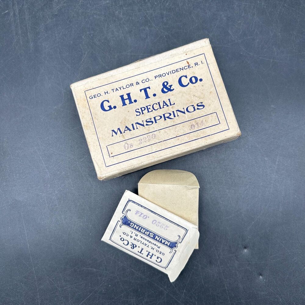 Vintage Watch Parts In Original Box, Special Mainsprings, GHT & Co